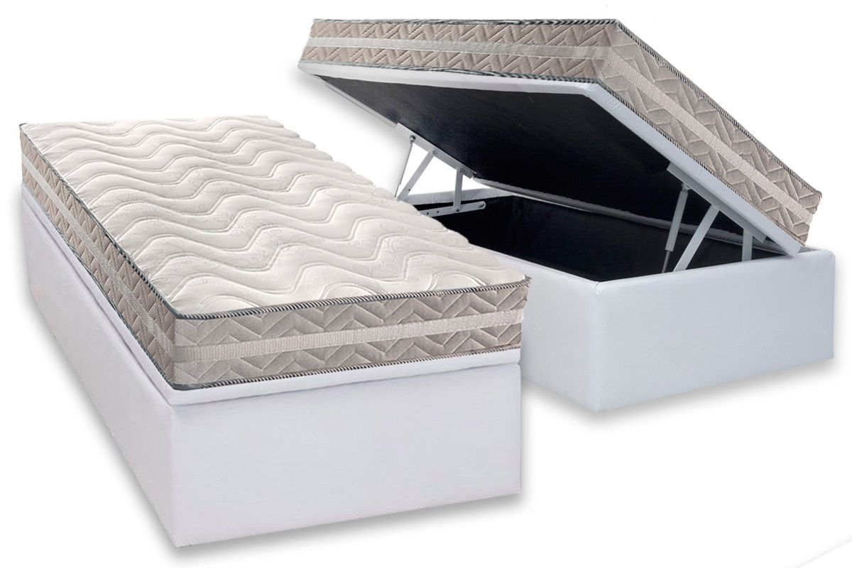 Cama Box Baú CRC +Colchão Ortopédico Master Paropas