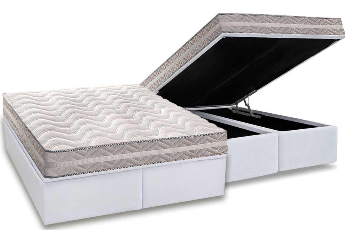 Cama Box Baú CRC +Colchão Ortopédico Master Paropas