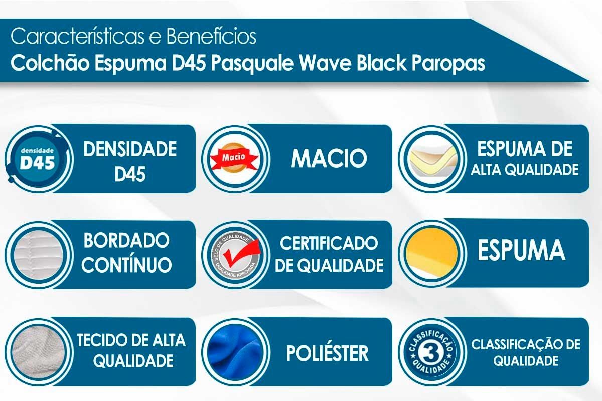 Cama Box Baú CRC +Colchão D45 Pasquale Wave Paropas