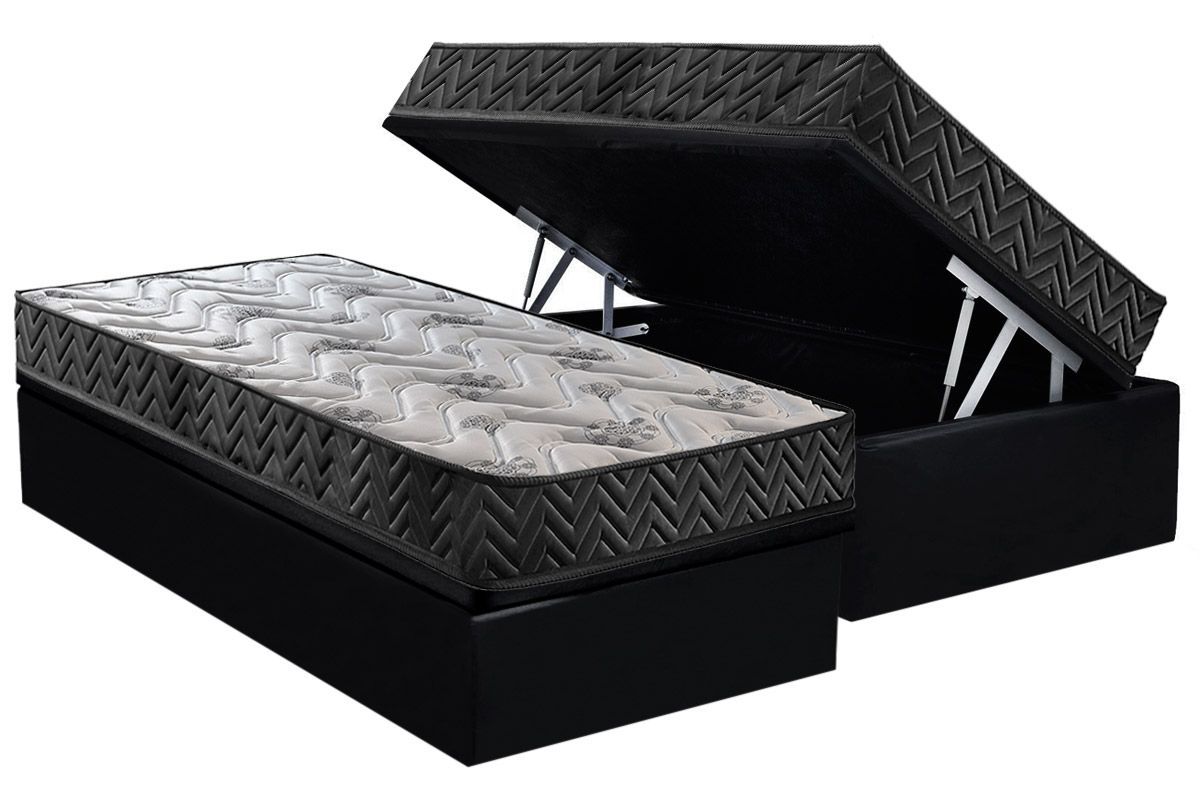 Cama Box Baú CRC +Colchão D45 Pasquale Wave Paropas
