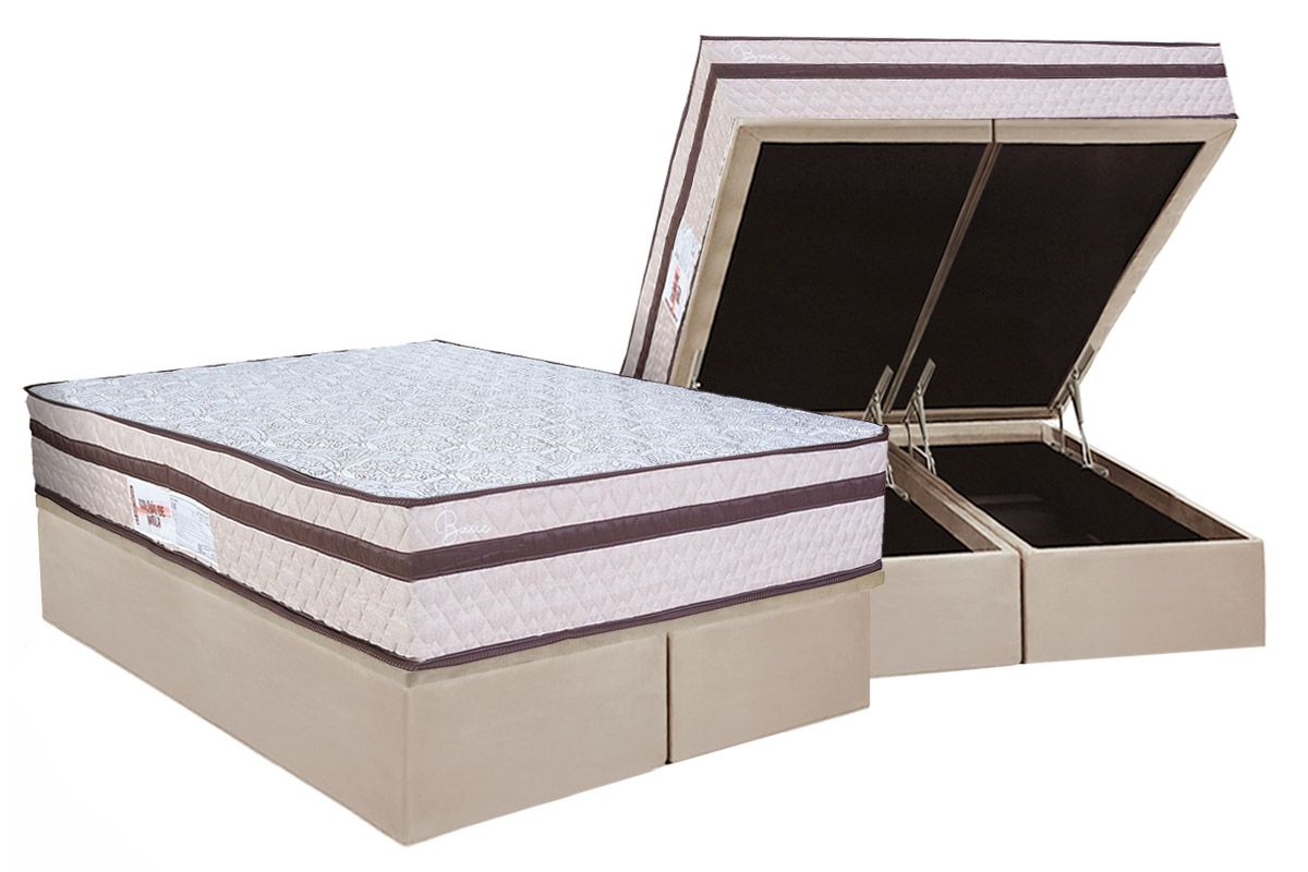 Cama Box Baú CRC +Colchão Molas Basic Paropas