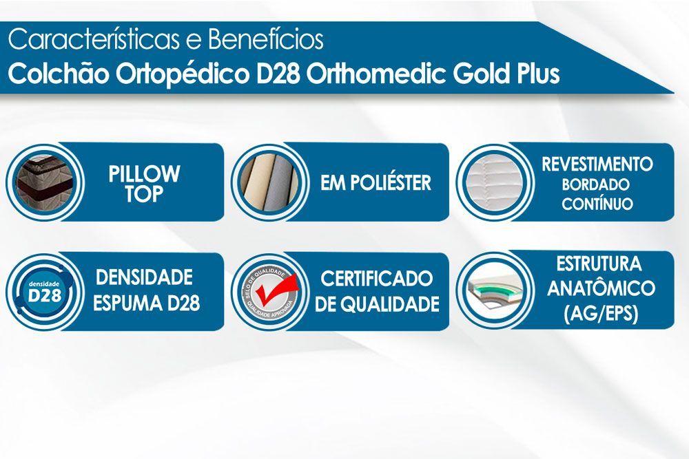 Cama Box CRC +Colchão Ortopédico Gold Plus Paropas