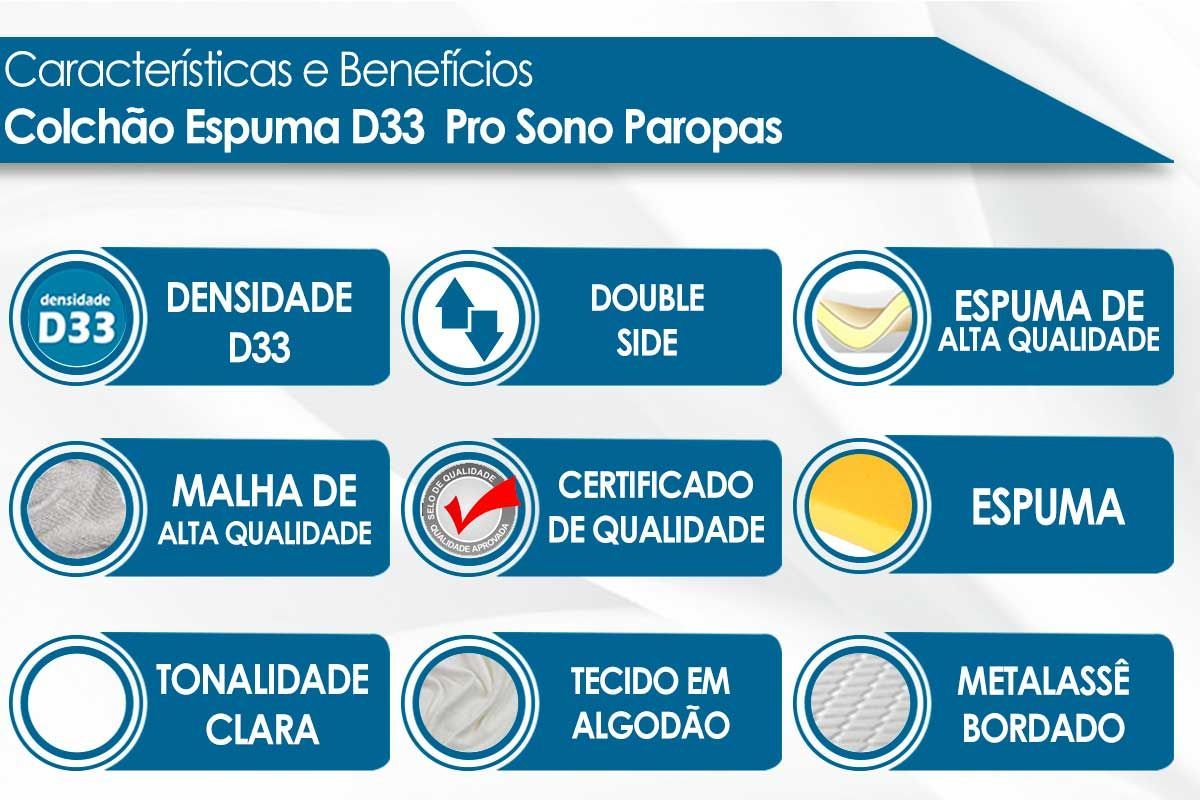 Cama Box CRC +Colchão Ortopédico Pro Sono Paropas