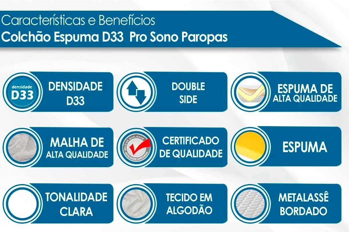 Cama Box Baú CRC +Colchão Ortopédico ProSono Paropas