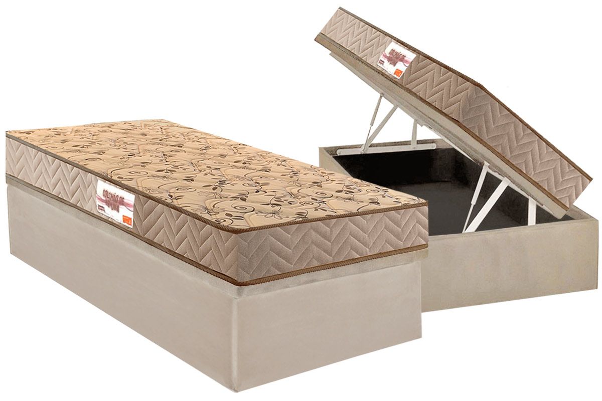 Cama Box Baú CRC +Colchão Ortopédico Royalle Paropas