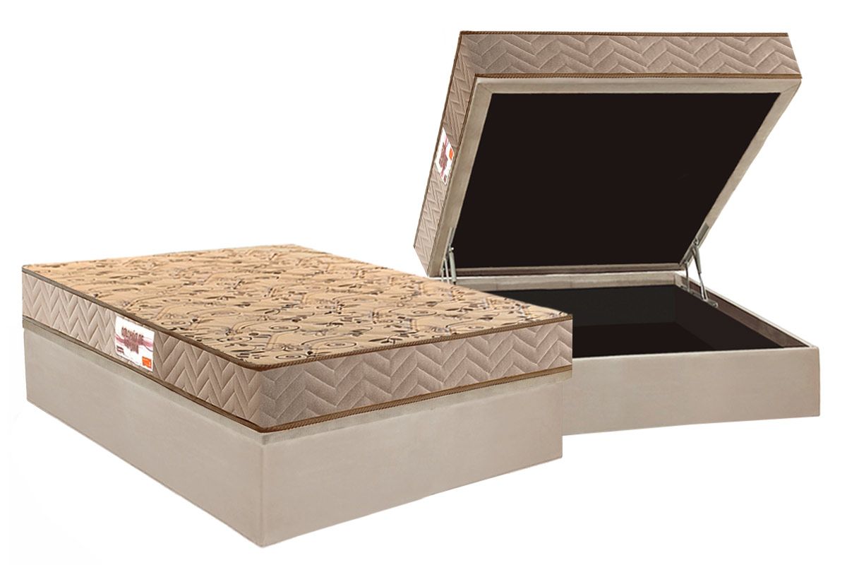 Cama Box Baú CRC +Colchão Ortopédico Royalle Paropas