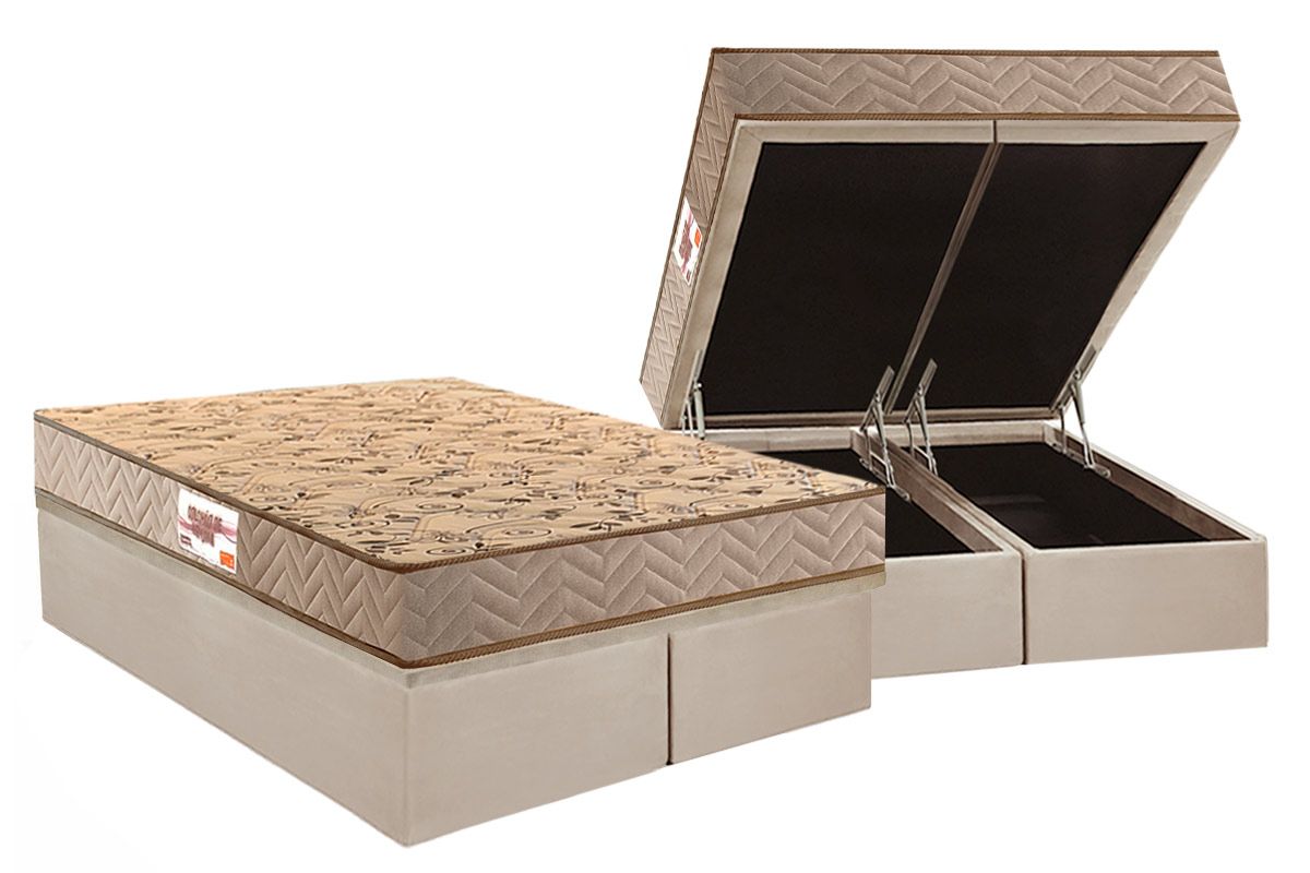 Cama Box Baú CRC +Colchão Ortopédico Royalle Paropas