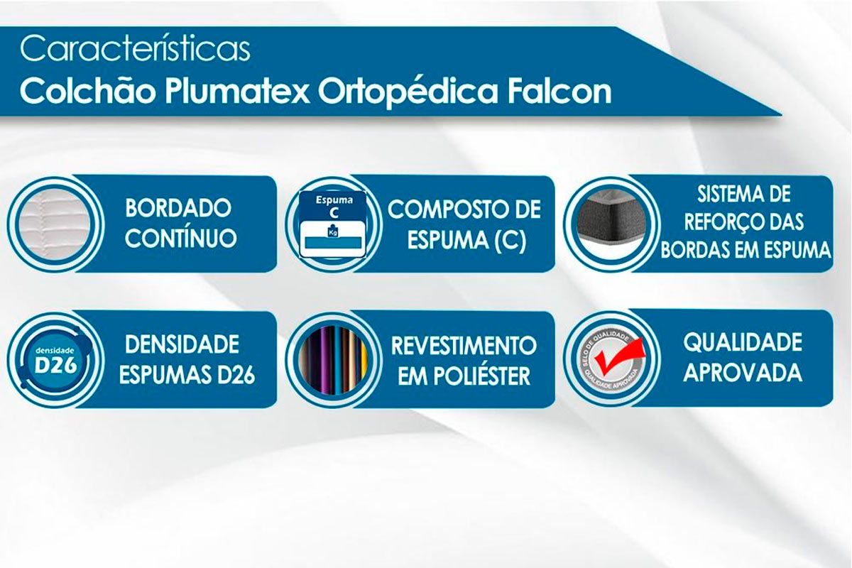 Cama Box CRC +Colchão D26 Falcon Firme Plumatex