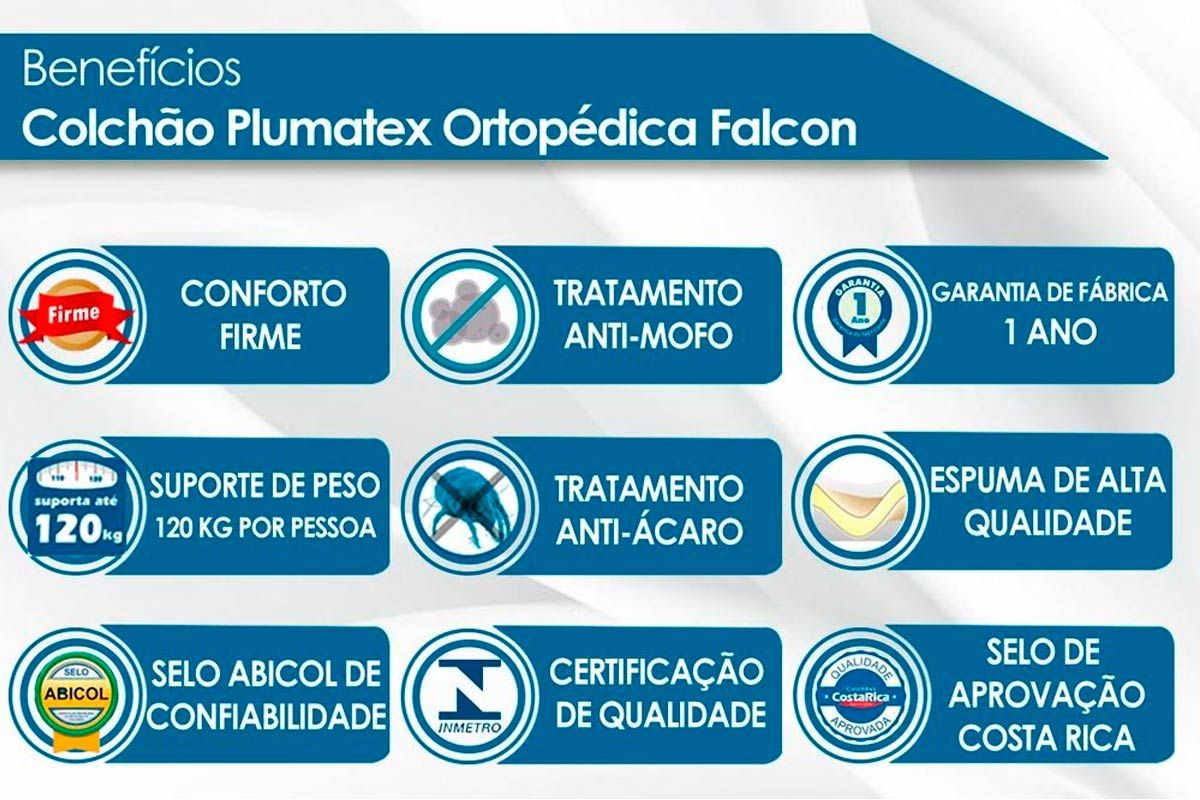 Cama Box Baú CRC +Colchão D26 Falcon Firme Plumatex