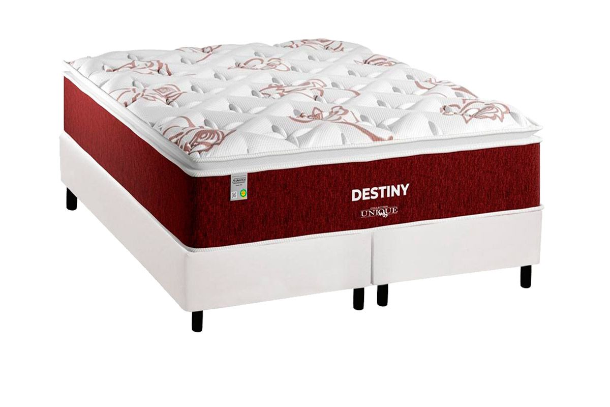 Cama Box CRC +Colchão Molas Destiny Plumatex