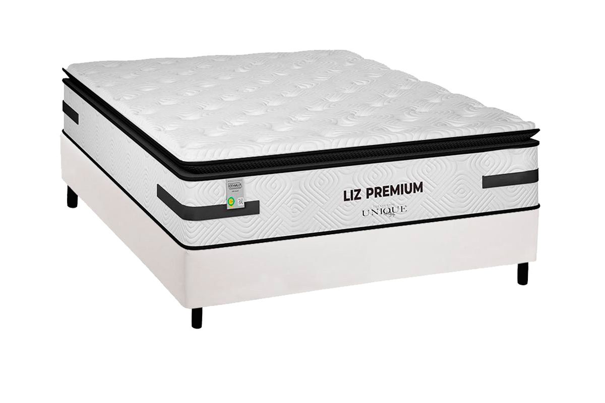 Cama Box CRC +Colchão Molas Liz Premium Plumatex