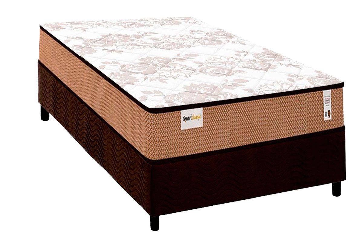 Cama Box CRC +Colchão Molas Classic Plumatex
