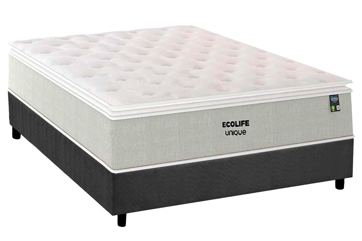 Cama Box CRC +Colchão Molas Ecolife Plumatex