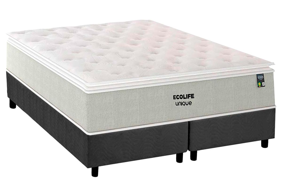 Cama Box CRC +Colchão Molas Ecolife Plumatex