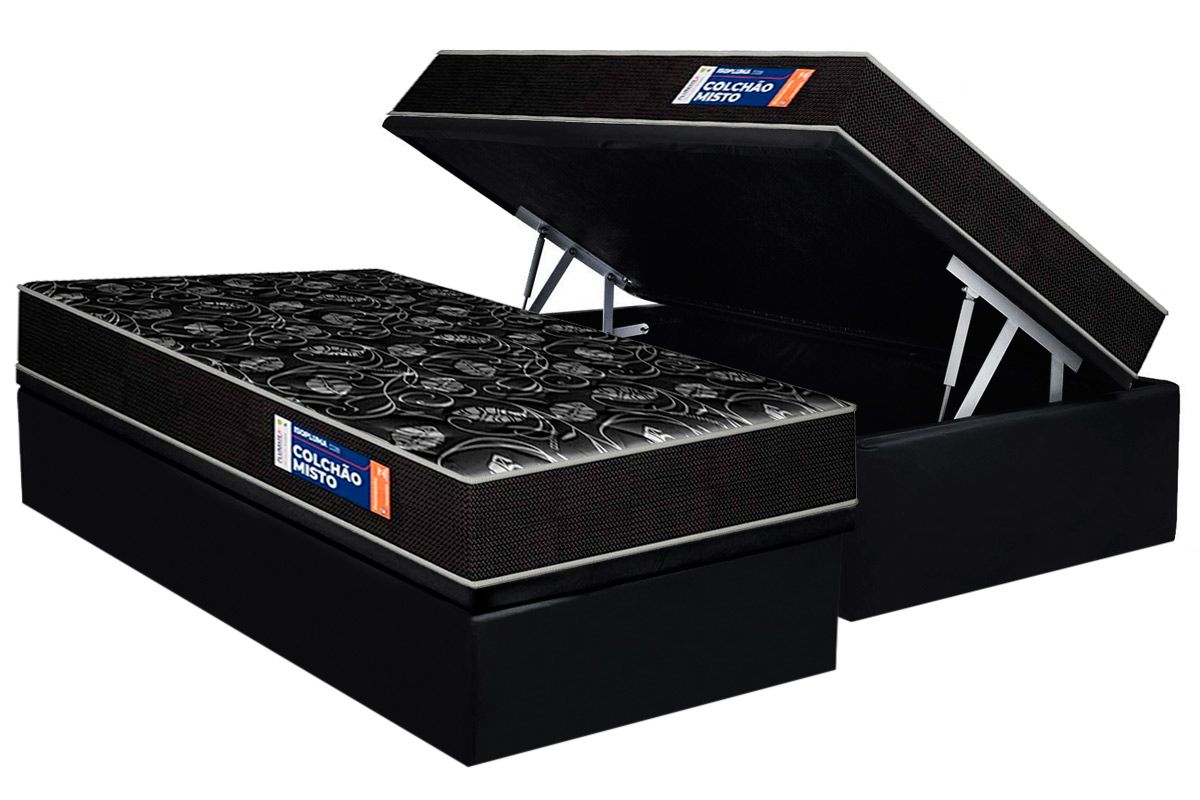 Cama Box Baú CRC +Colchão Ortopédico Iso Plumatex