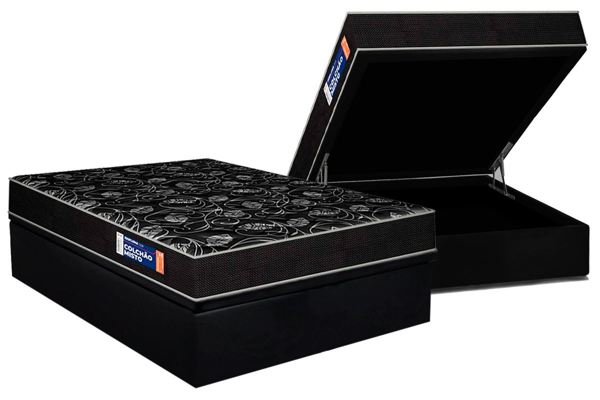 Cama Box Baú CRC +Colchão Ortopédico Iso Plumatex