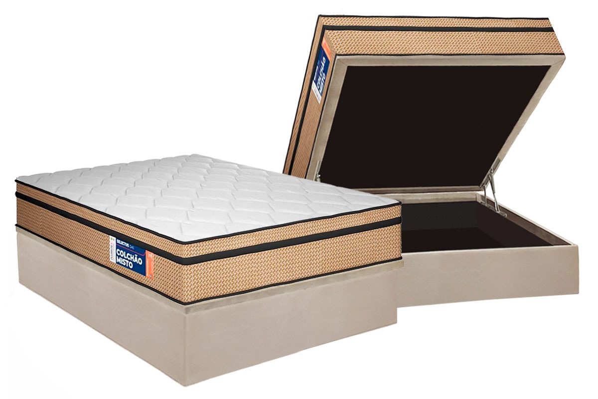 Cama Box Baú CRC +Colchão Ortopédico Selectus Plumatex