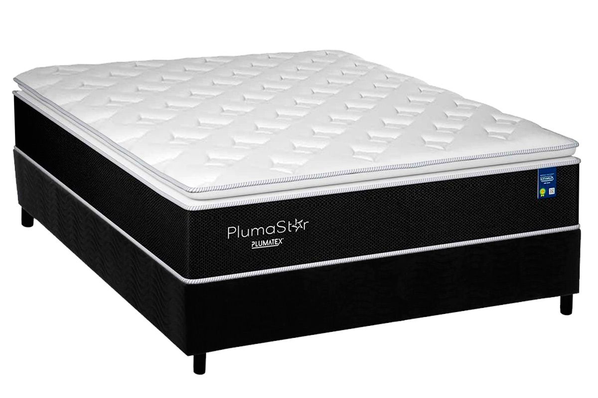 Cama Box CRC +Colchão Molas Plumastar Plumatex