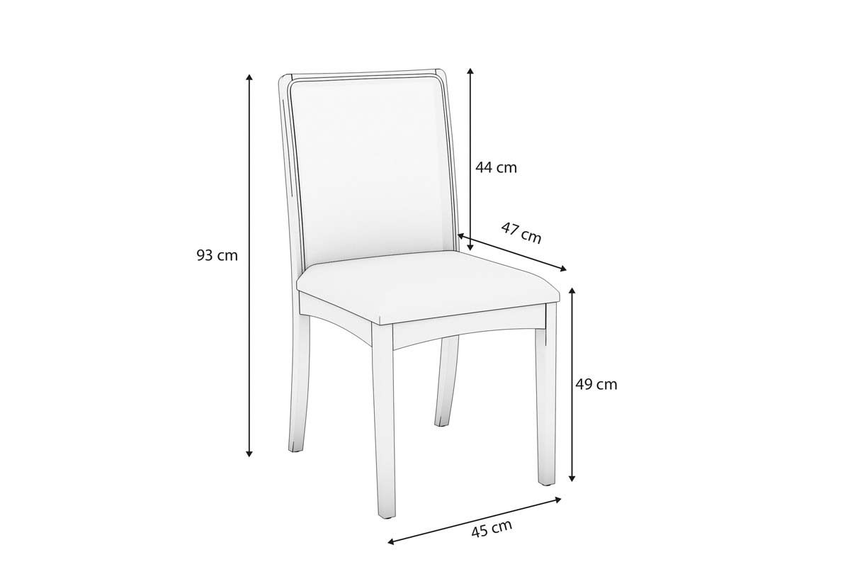 Cadeira Jantar Lara 2CMM009CA Premium Madeira Maciça Kit 2 Un Kappesberg
