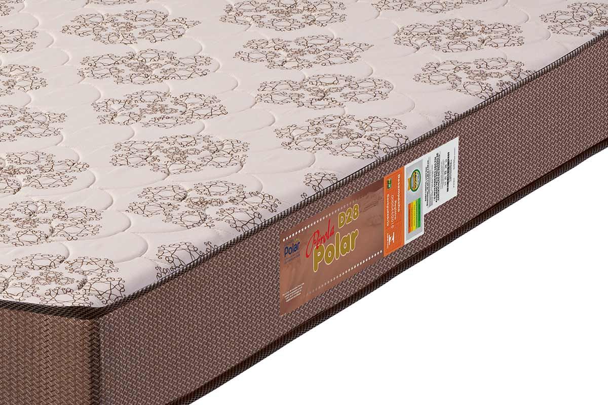 Cama Box Baú CRC +Colchão Espuma D28 Pérola Polar