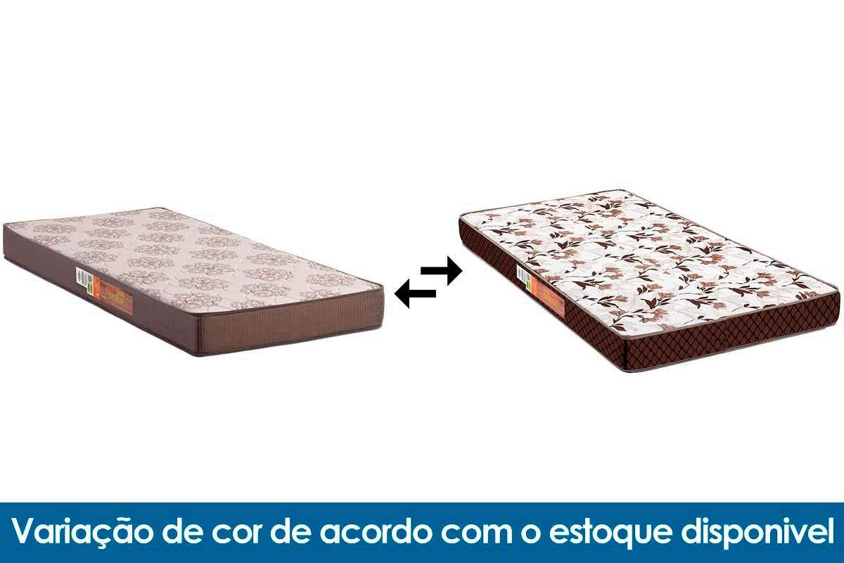 Cama Box Baú CRC +Colchão Espuma D28 Pérola Polar