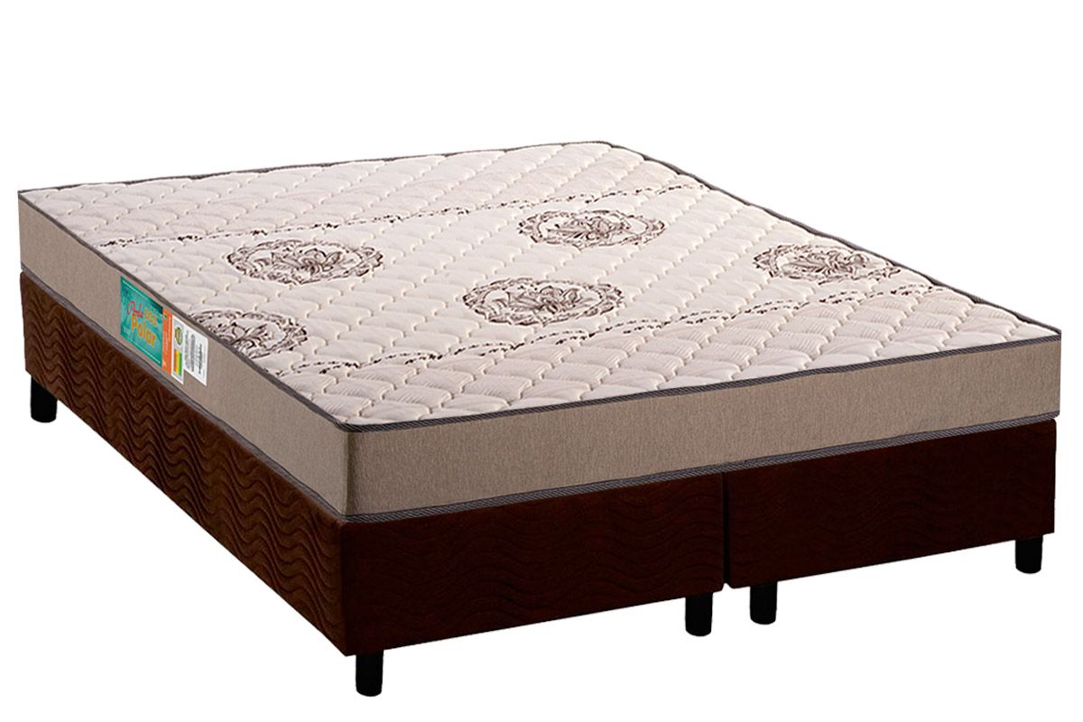 Cama Box CRC +Colchão Espuma D33 Pérola Polar