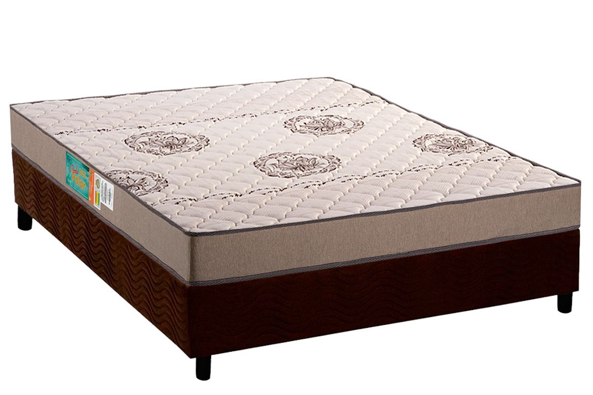 Cama Box CRC +Colchão Espuma D33 Pérola Polar