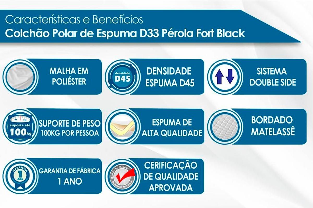 Cama Box CRC +Colchão Espuma D33 Pérola Polar