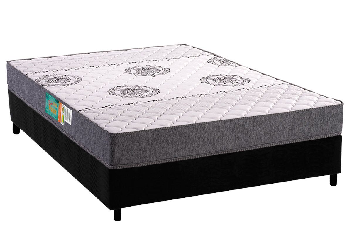 Cama Box CRC +Colchão Espuma D45 Pérola Polar