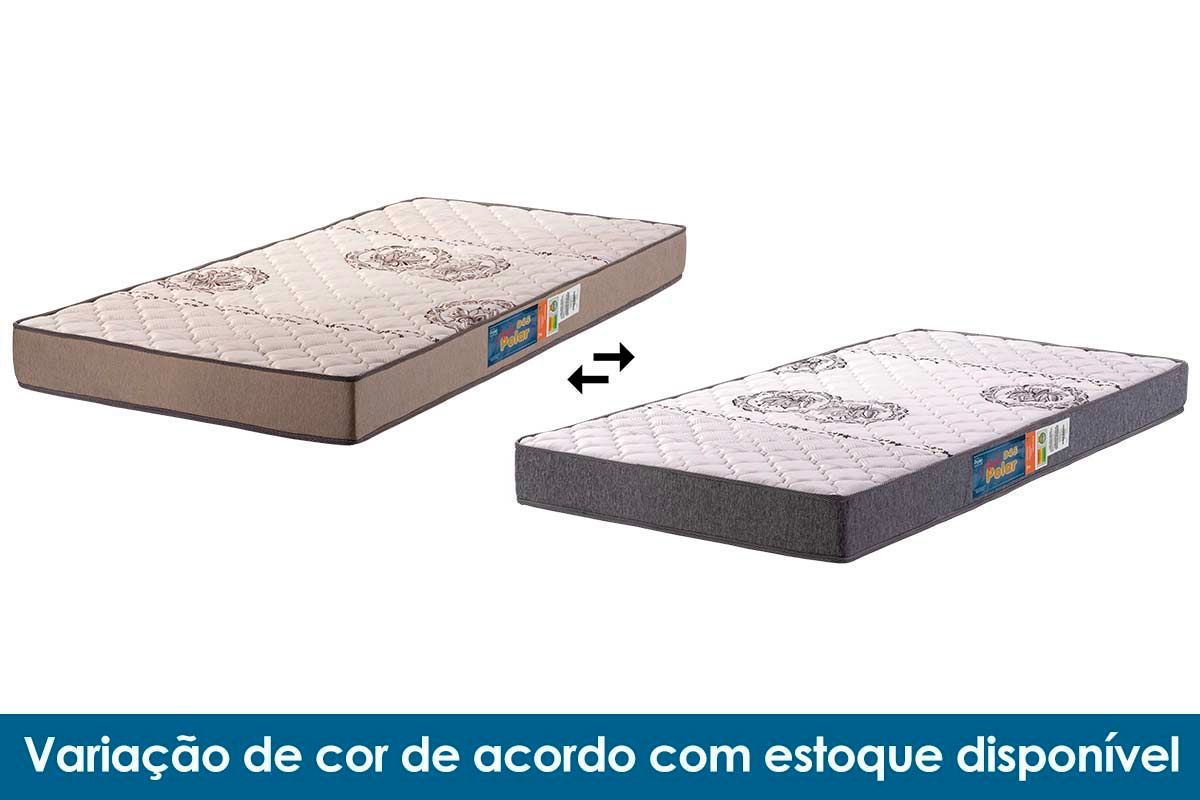 Cama Box Baú CRC +Colchão Espuma D45 Pérola Polar