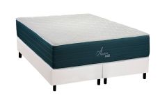 Conjunto Box: Colchão Molas Polar Ensacadas Aquariuns + Base CRC Courano White