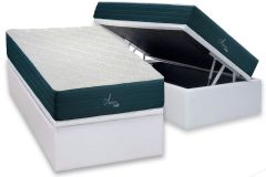 Cama Box Baú Filhão +Colchão Molas Aquariuns Polar