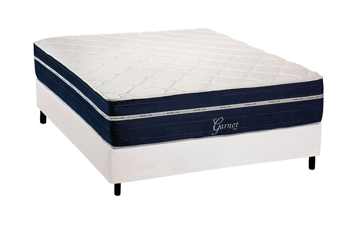 Cama Box CRC +Colchão Molas Garnet Polar