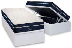 Cama Box Baú Filhão +Colchão Molas Garnet Polar