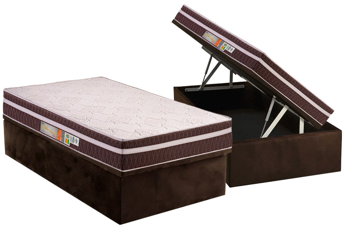 Cama Box Baú CRC +Colchão Ortopédico Orthoface Polar