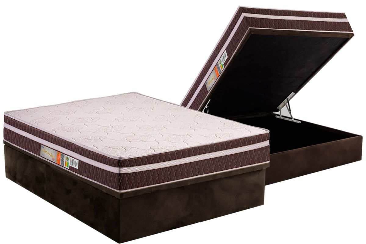 Cama Box Baú CRC +Colchão Ortopédico Orthoface Polar