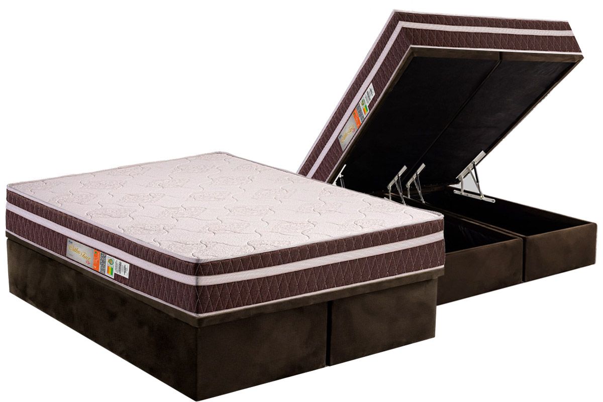 Cama Box Baú CRC +Colchão Ortopédico Orthoface Polar