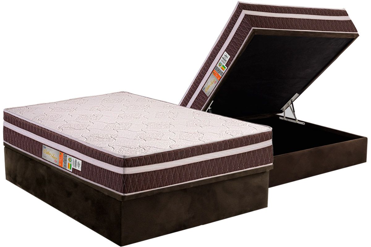 Cama Box Baú CRC +Colchão Ortopédico Orthoface Polar