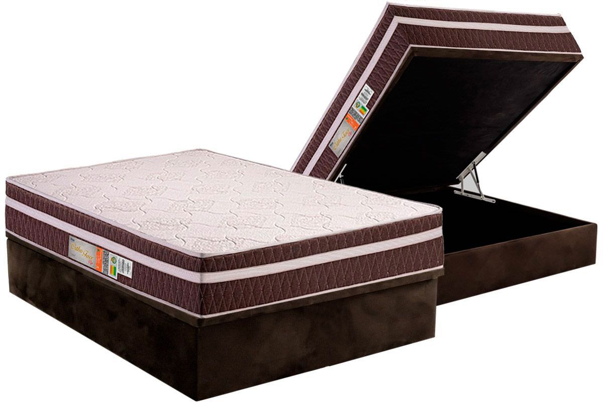 Cama Box Baú CRC +Colchão Ortopédico Orthoface Polar