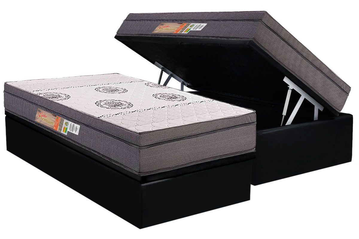 Cama Box Baú CRC +Colchão Ortopédico Premium Polar