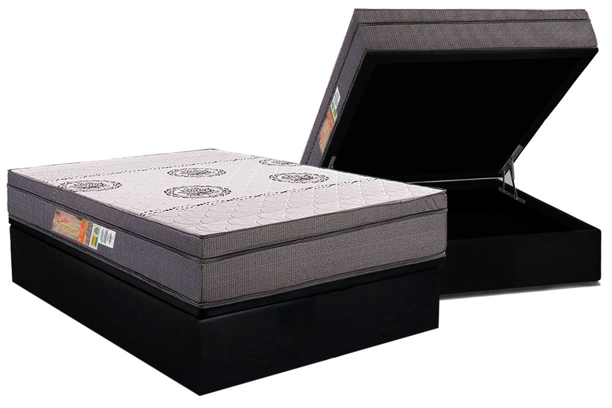 Cama Box Baú CRC +Colchão Ortopédico Premium Polar