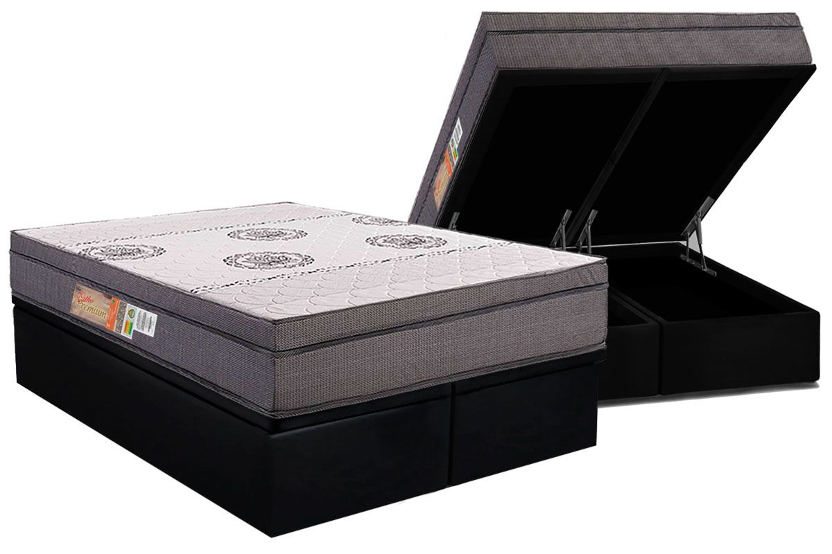 Cama Box Baú CRC +Colchão Ortopédico Premium Polar
