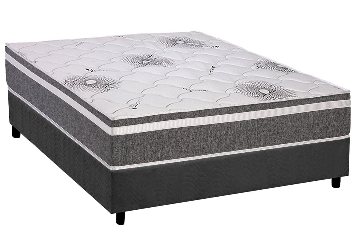 Cama Box CRC +Colchão Espuma D33 Pérola Polar
