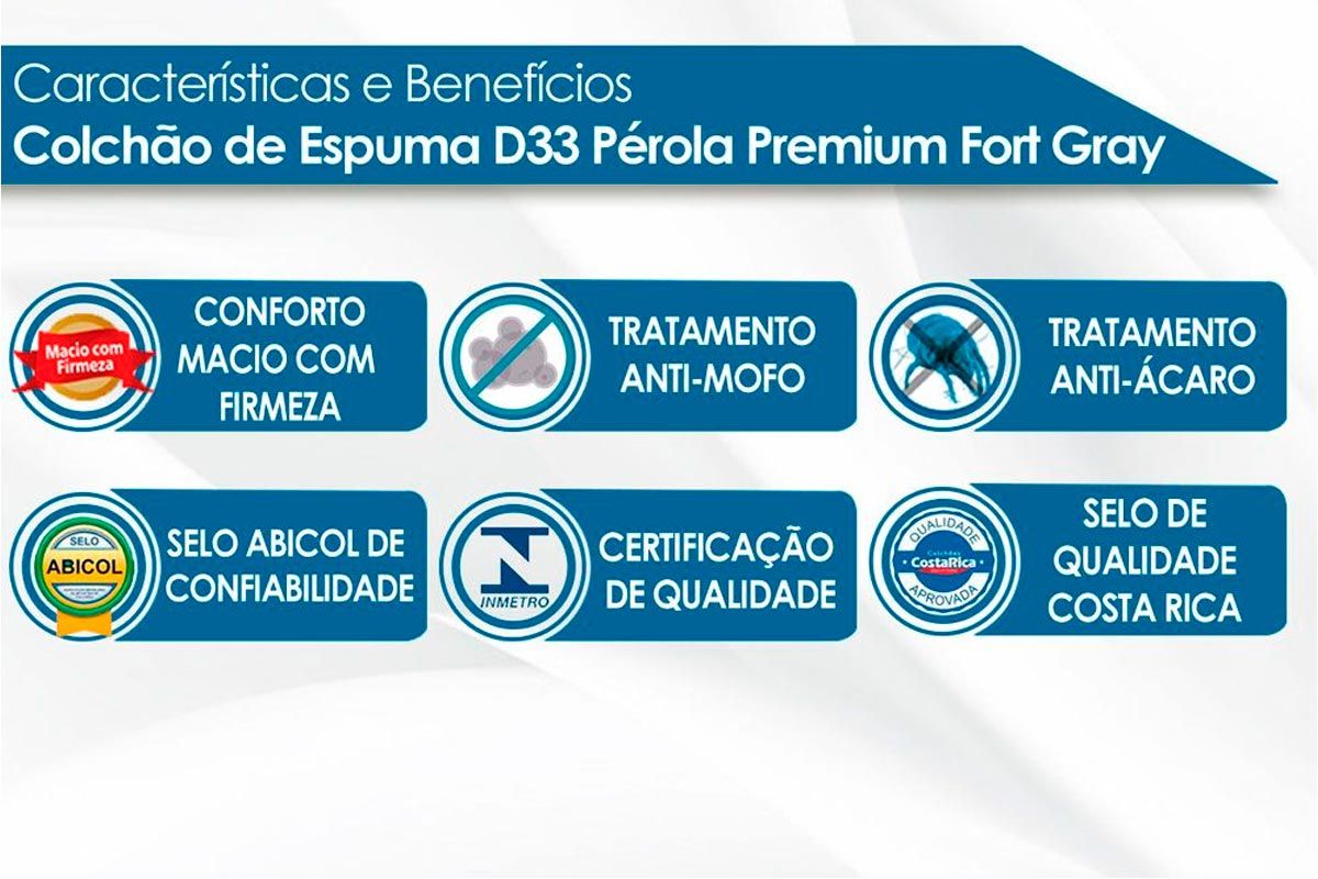 Cama Box Baú CRC +Colchão Espuma D33 Pérola Polar