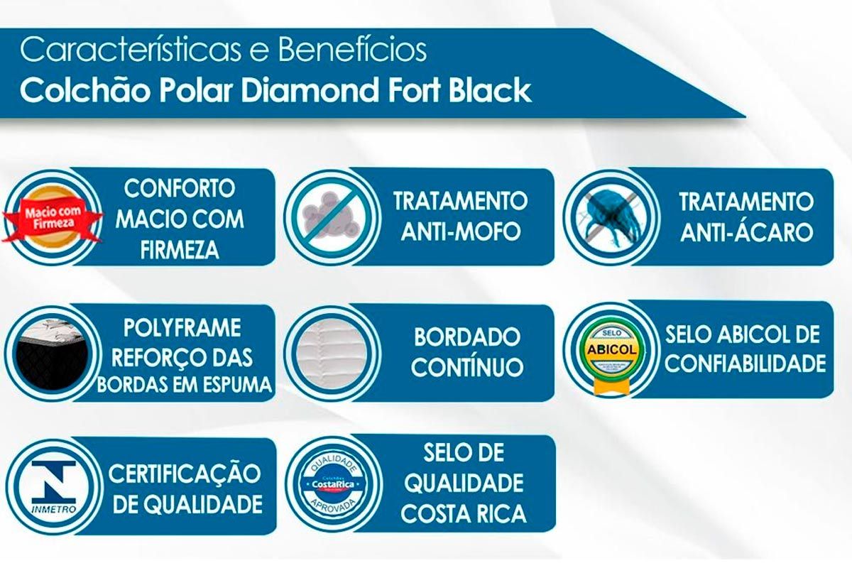 Cama Box CRC +Colchão Molas Diamond Polar