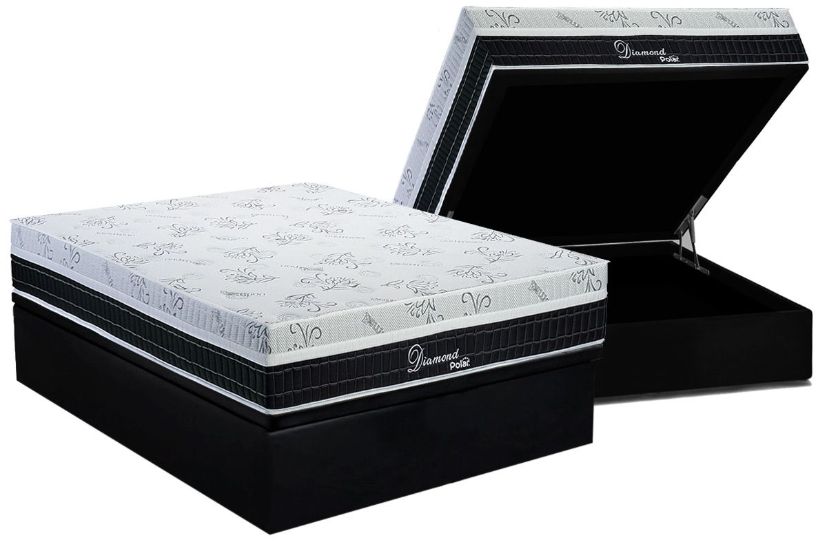 Cama Box Baú CRC +Colchão Molas Diamond Polar