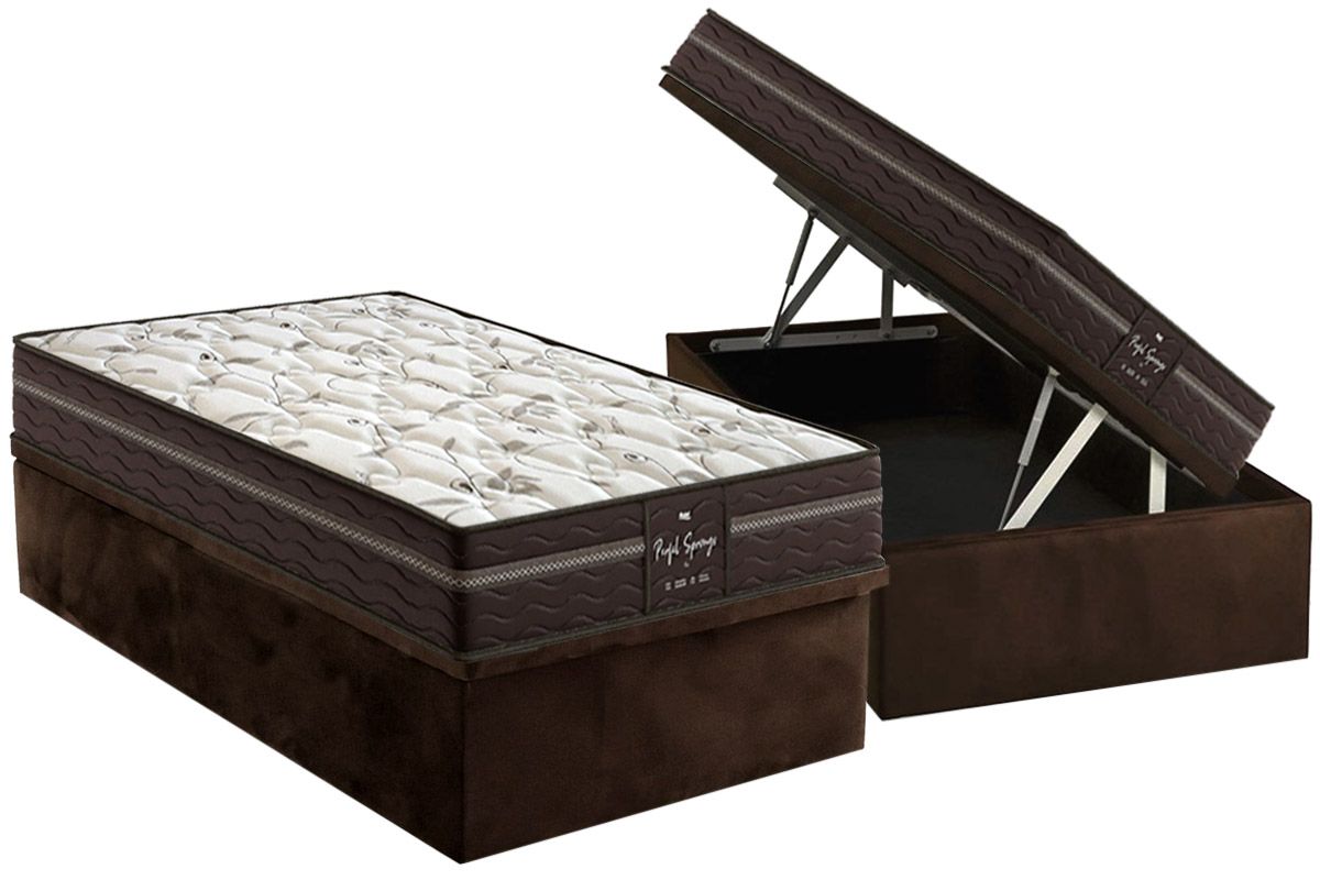 Cama Box Baú CRC +Colchão Molas Springs Plus Probel