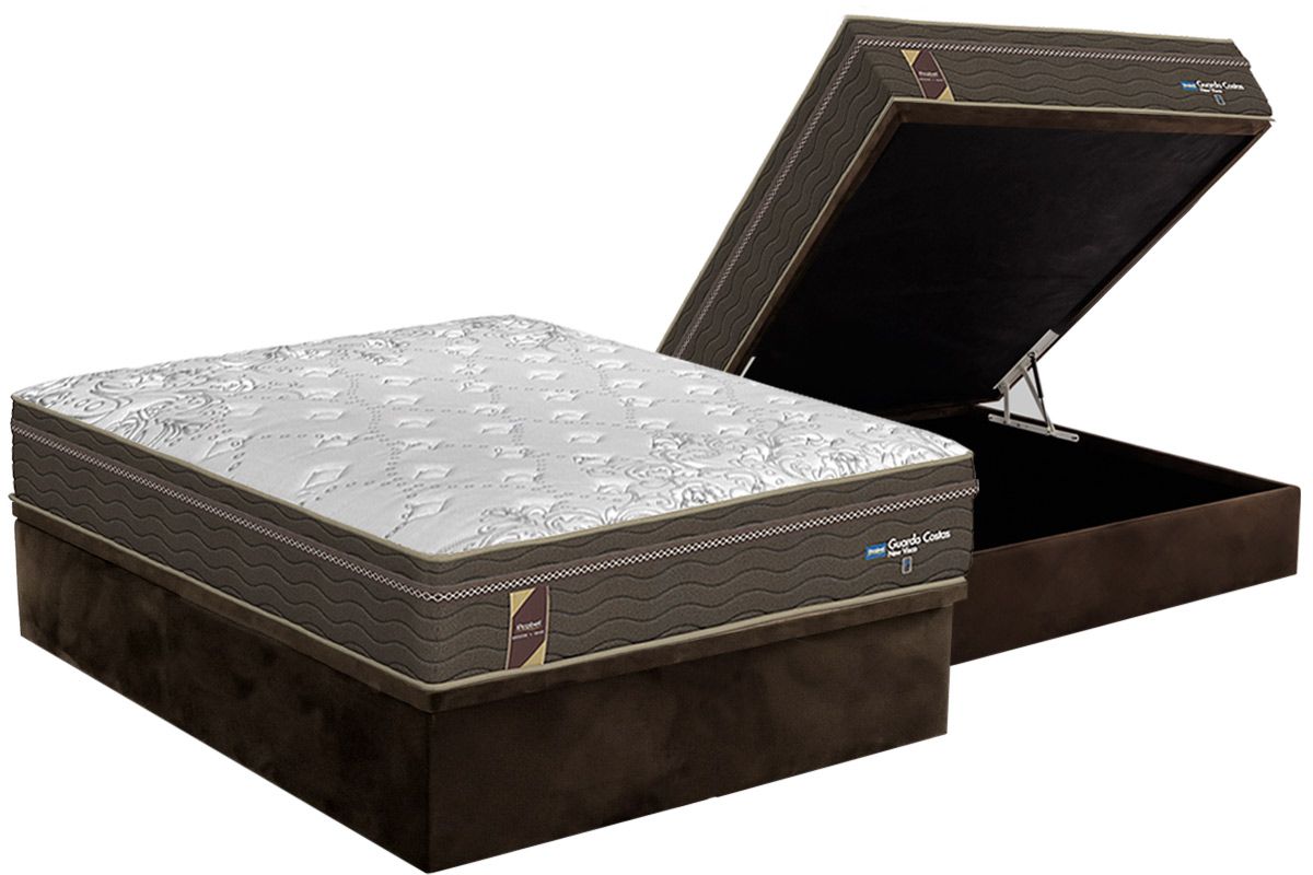 Cama Box Baú CRC +Colchão Espuma D26 ViscoGel Probel