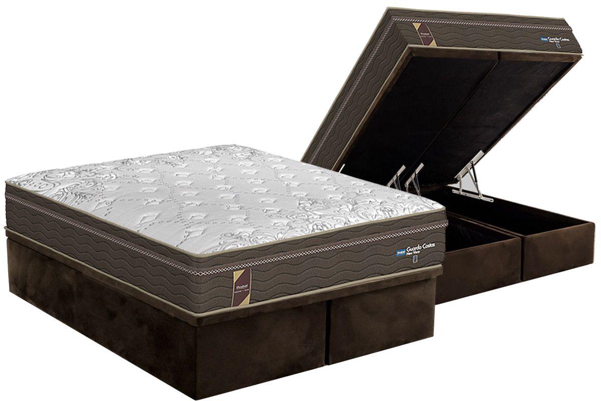 Cama Box Baú CRC +Colchão Espuma D26 ViscoGel Probel