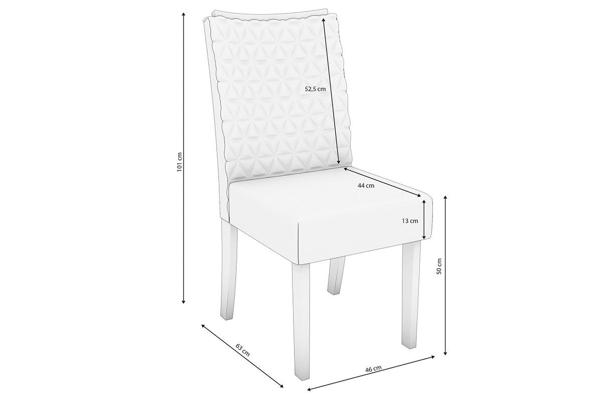 Cadeira Jantar Rosa 2CAD129 Madeirado Kit 2 Un Kappesberg